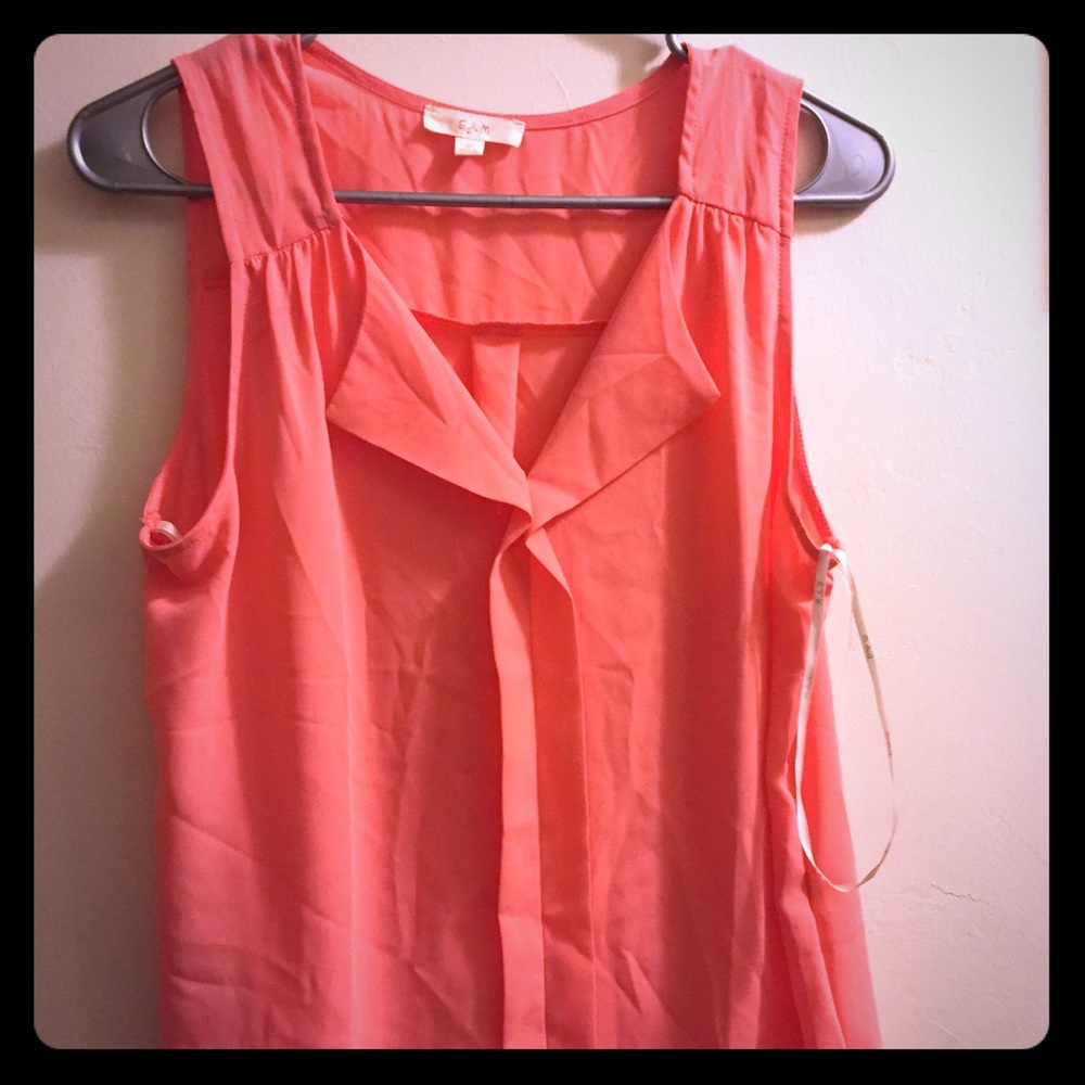 Peach sleeveless blouse